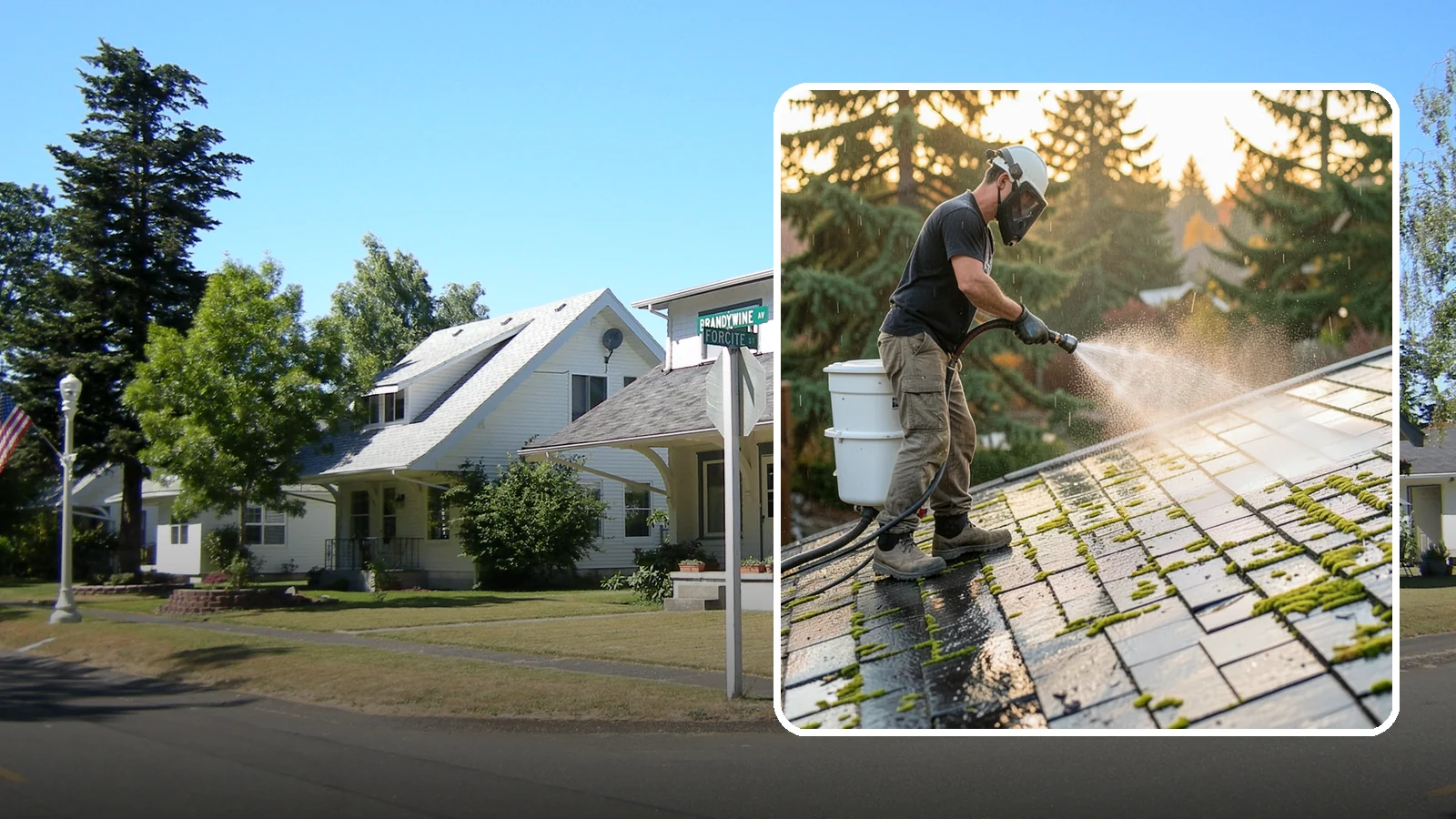 Tile Roof Cleaning in DuPont, Pierce County, WA - Detailed cleaning for concrete and clay tile roofs that clears moss and algae from every contour and valley.
