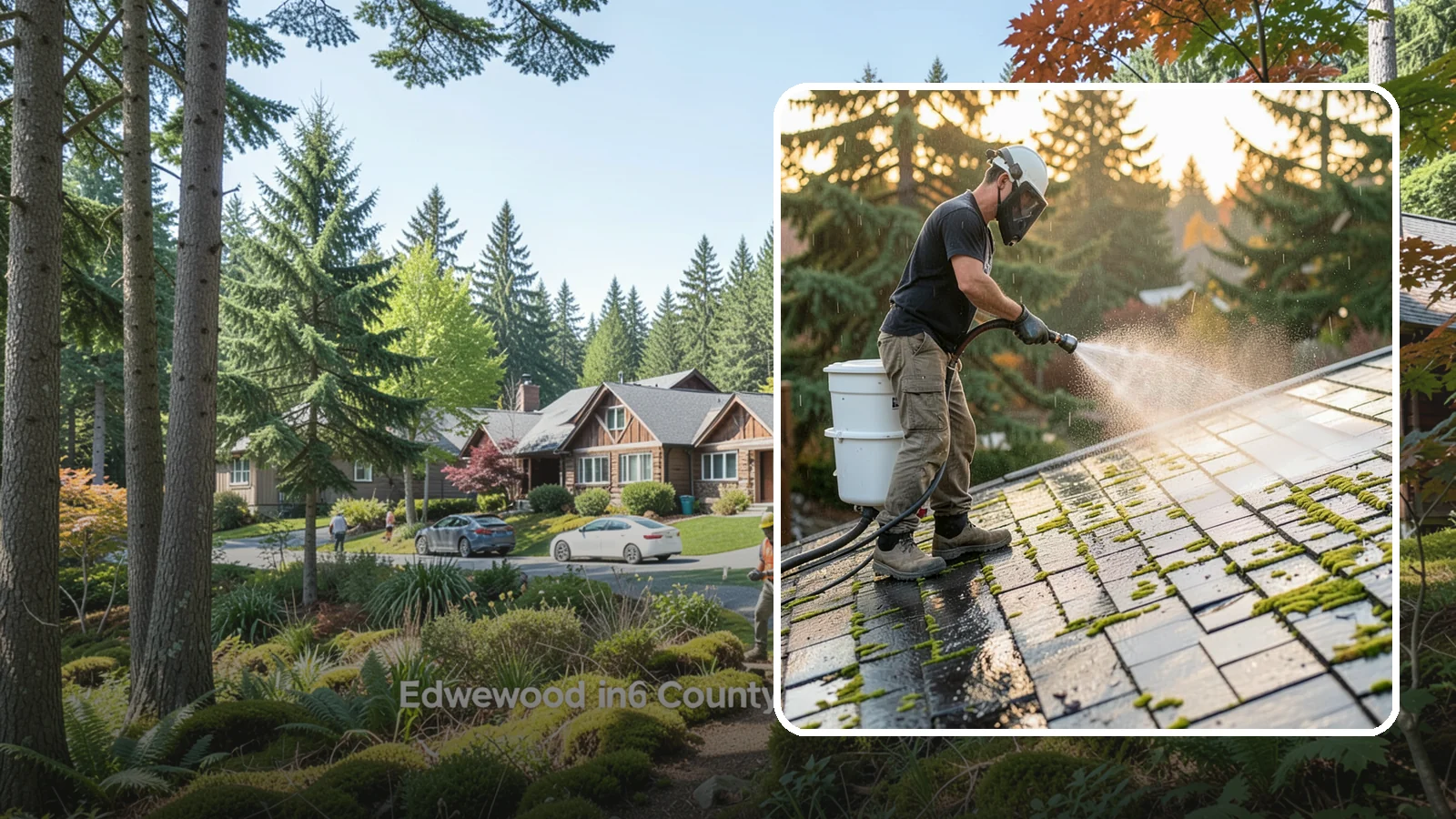 Tile Roof Cleaning in Edgewood, Pierce County, WA - Detailed cleaning for concrete and clay tile roofs that clears moss and algae from every contour and valley.