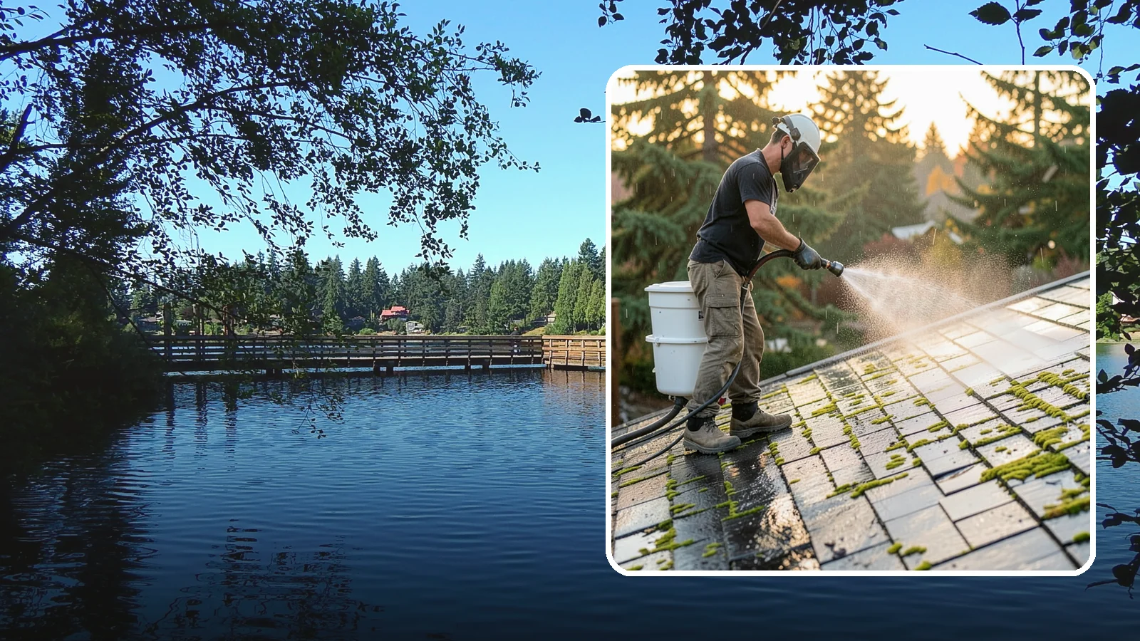 Tile Roof Cleaning in Federal Way, King County, WA - Detailed cleaning for concrete and clay tile roofs that clears moss and algae from every contour and valley.
