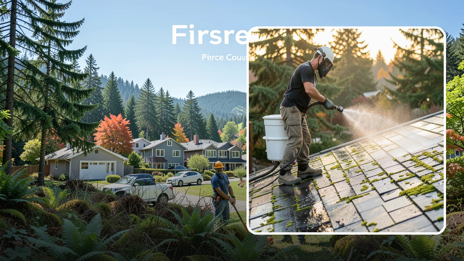 Tile Roof Cleaning in Fircrest, Pierce County, WA - Detailed cleaning for concrete and clay tile roofs that clears moss and algae from every contour and valley.