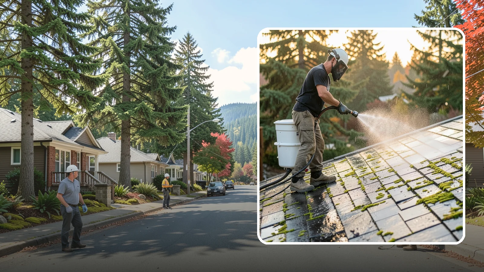 Tile Roof Cleaning in Hunts Point, King County, WA - Detailed cleaning for concrete and clay tile roofs that clears moss and algae from every contour and valley.