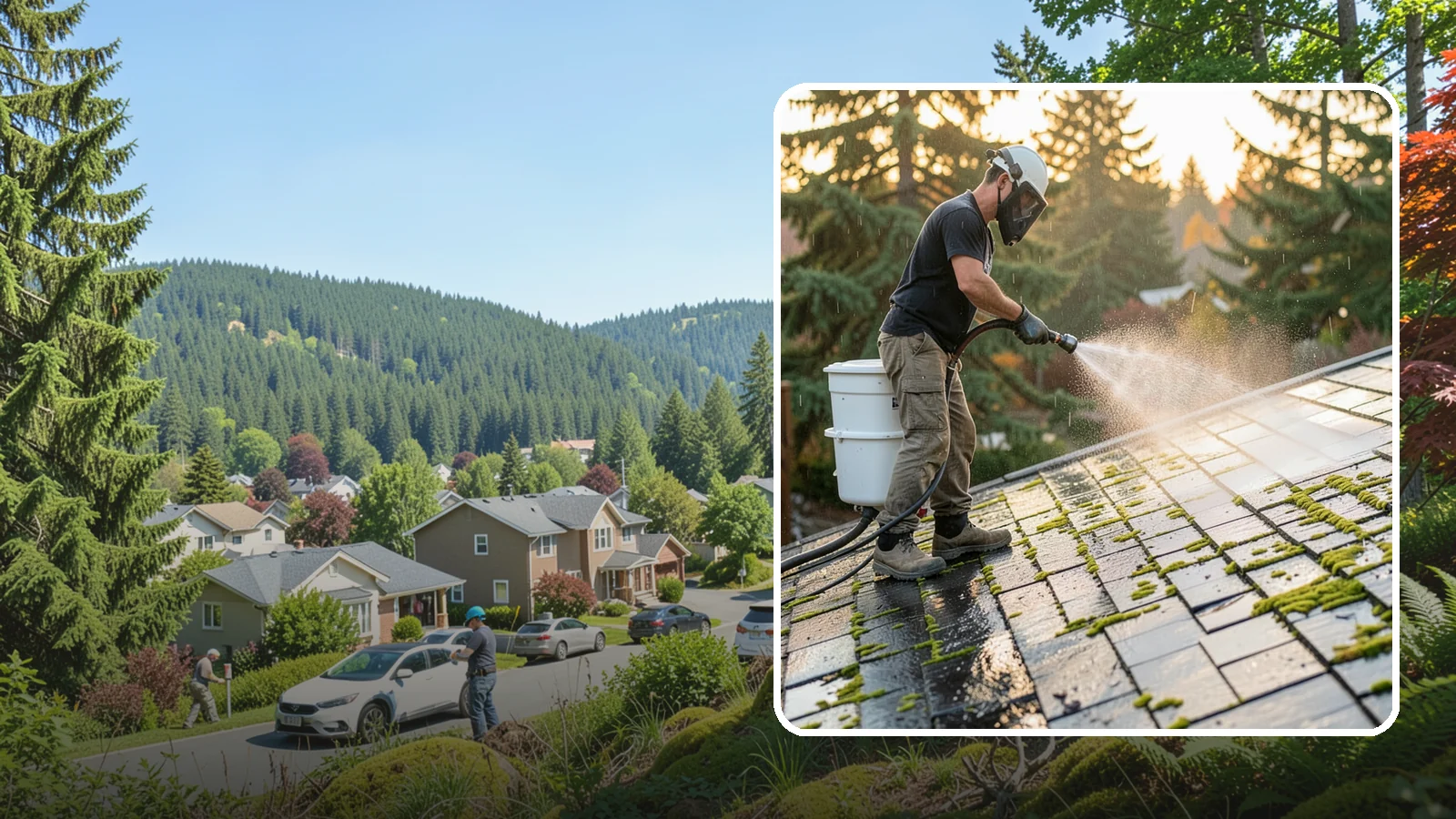 Tile Roof Cleaning in Index, Snohomish County, WA - Detailed cleaning for concrete and clay tile roofs that clears moss and algae from every contour and valley.