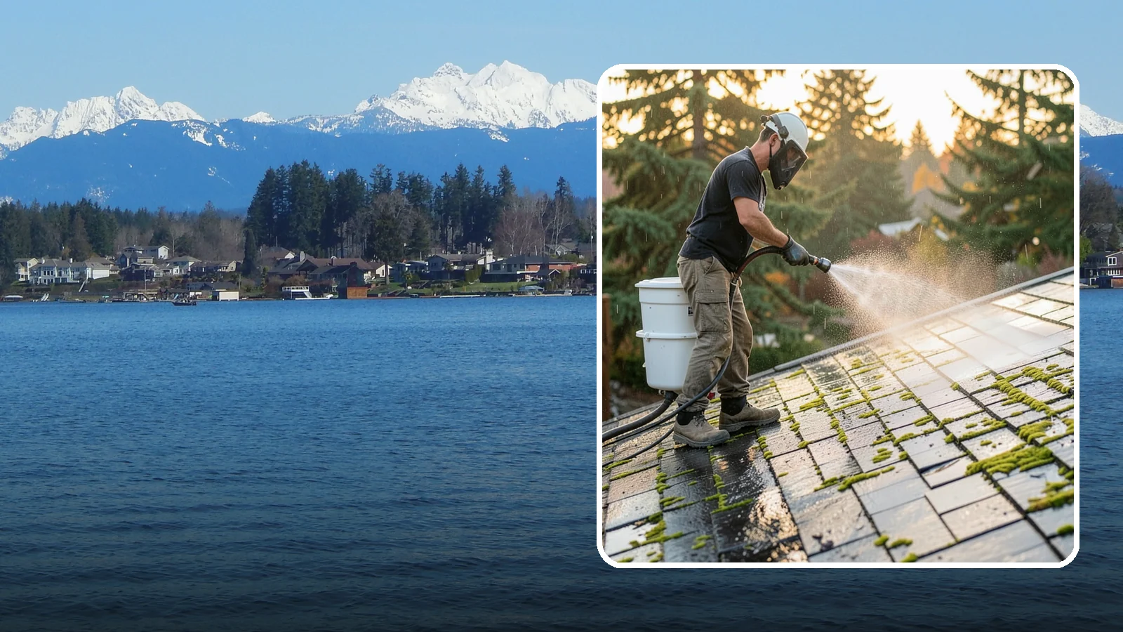 Tile Roof Cleaning in Lake Stevens, Snohomish County, WA - Detailed cleaning for concrete and clay tile roofs that clears moss and algae from every contour and valley.