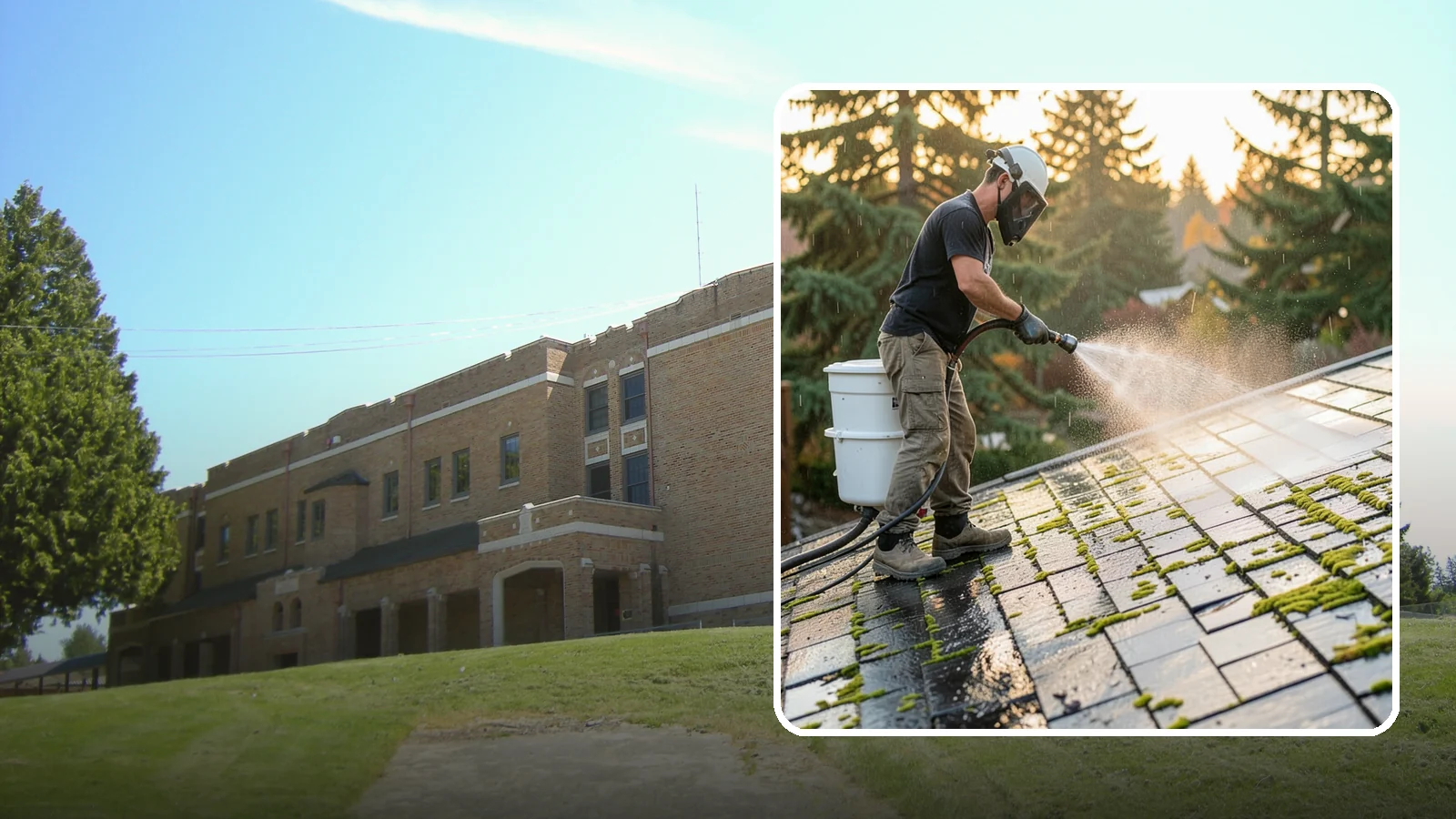 Tile Roof Cleaning in Maple Valley, King County, WA - Detailed cleaning for concrete and clay tile roofs that clears moss and algae from every contour and valley.
