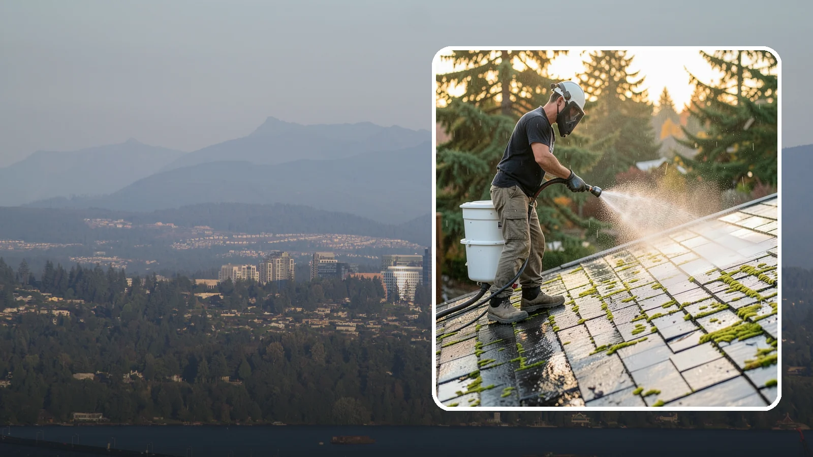Tile Roof Cleaning in Medina, King County, WA - Detailed cleaning for concrete and clay tile roofs that clears moss and algae from every contour and valley.