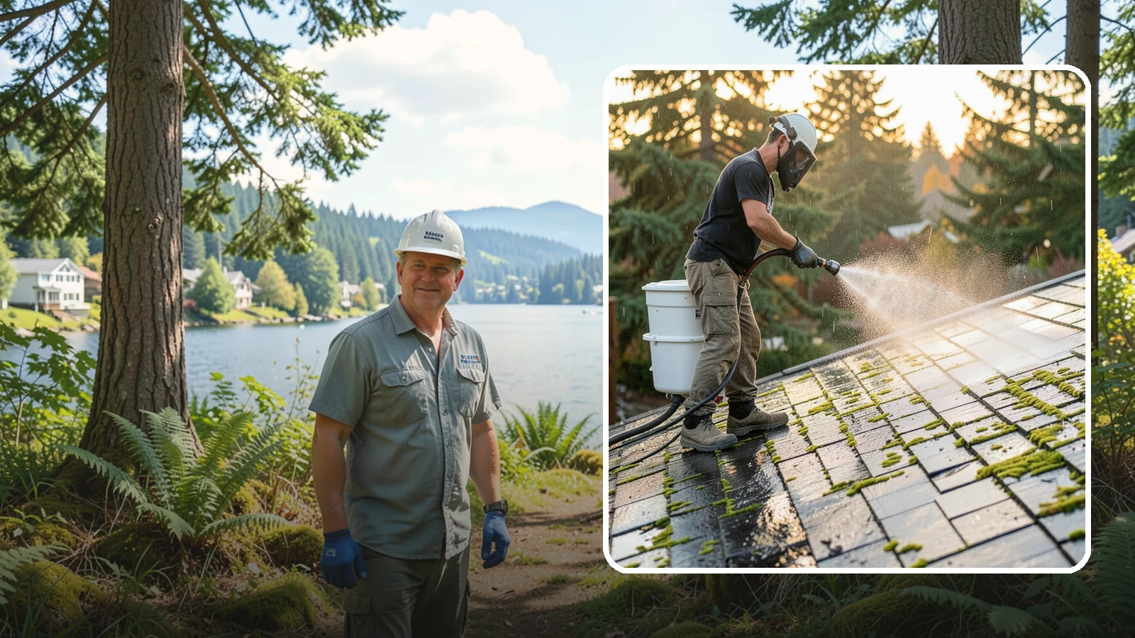 Tile Roof Cleaning in Milton, King County, WA - Detailed cleaning for concrete and clay tile roofs that clears moss and algae from every contour and valley.