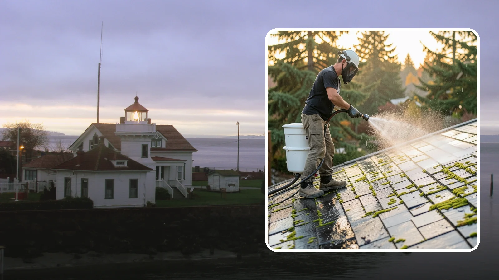 Tile Roof Cleaning in Mukilteo, Snohomish County, WA - Detailed cleaning for concrete and clay tile roofs that clears moss and algae from every contour and valley.