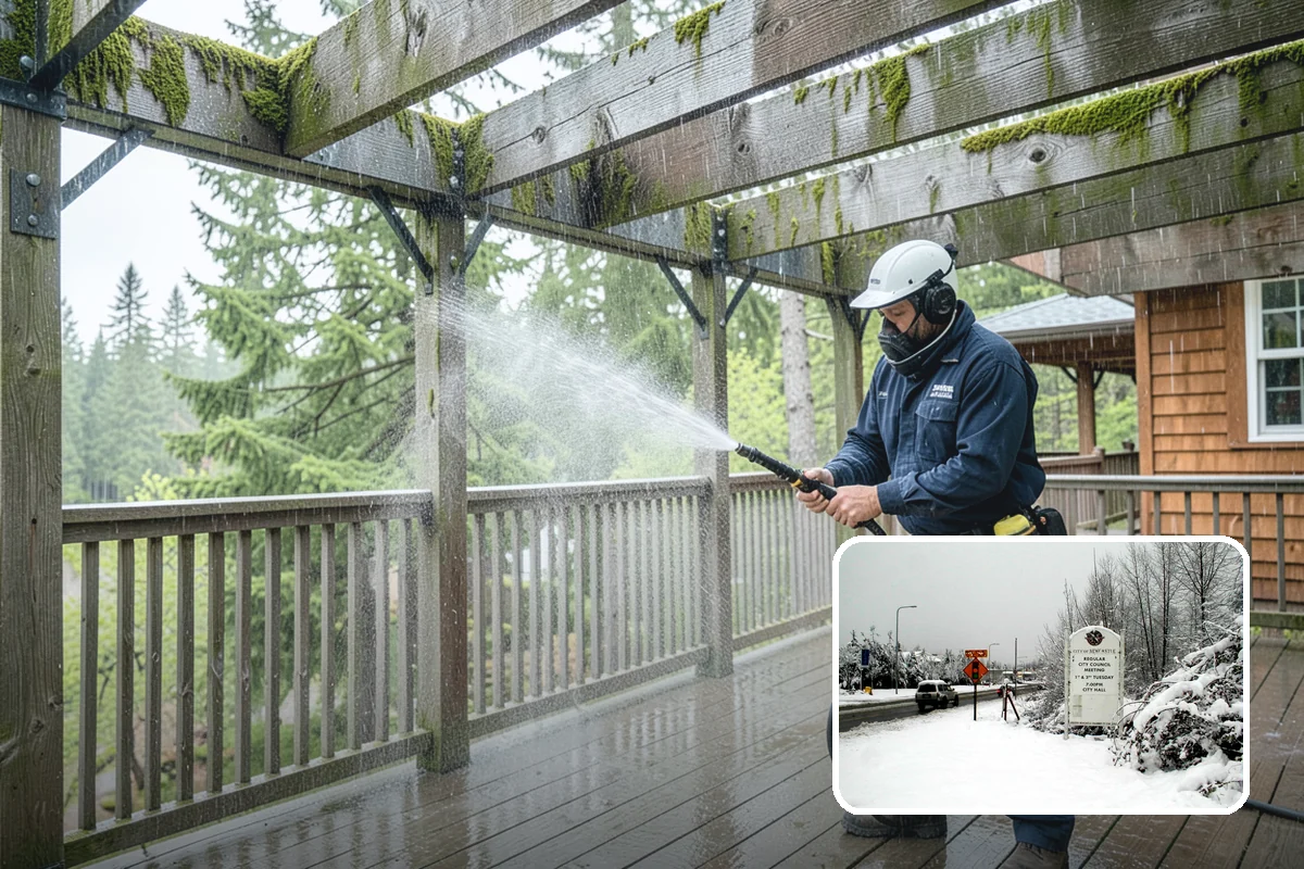 Tile Roof Cleaning in Newcastle, King County, WA - Clears moss and algae from porous tile without cracking the surface
