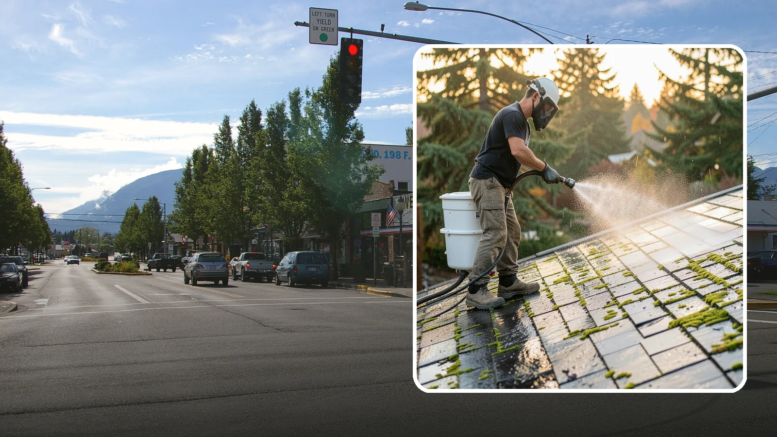 Tile Roof Cleaning in North Bend, King County, WA - Detailed cleaning for concrete and clay tile roofs that clears moss and algae from every contour and valley.