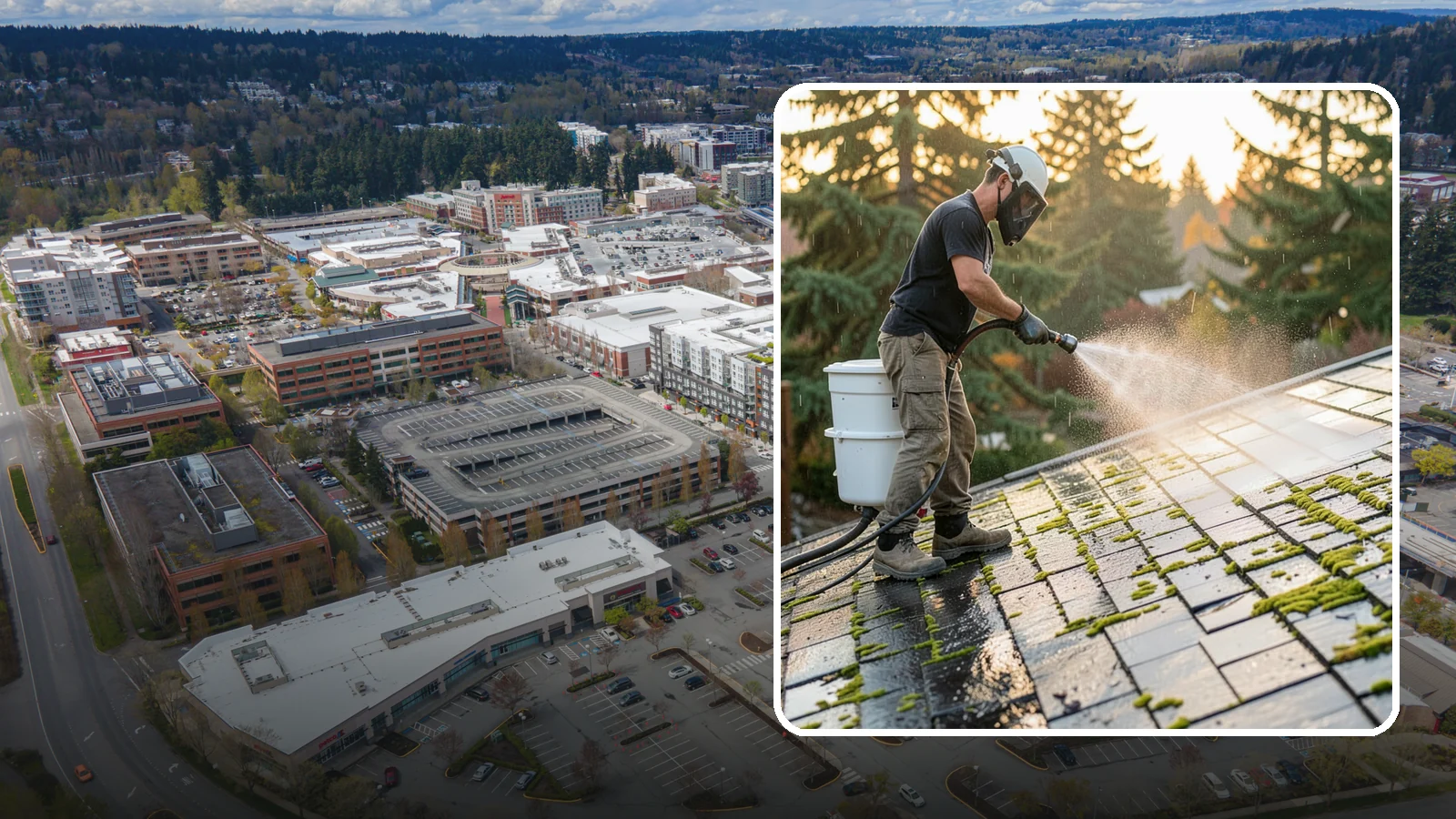 Tile Roof Cleaning in Redmond, King County, WA - Detailed cleaning for concrete and clay tile roofs that clears moss and algae from every contour and valley.