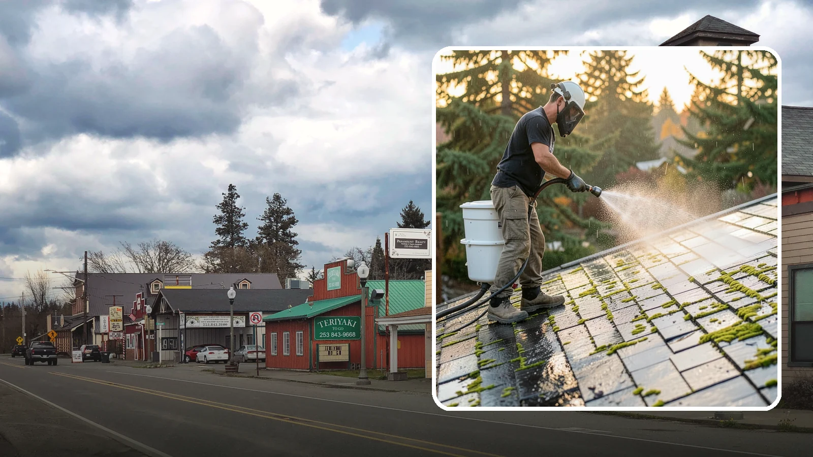 Tile Roof Cleaning in Roy, Pierce County, WA - Detailed cleaning for concrete and clay tile roofs that clears moss and algae from every contour and valley.