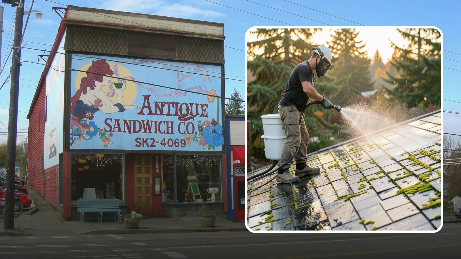 Tile Roof Cleaning in Ruston, Pierce County, WA - Detailed cleaning for concrete and clay tile roofs that clears moss and algae from every contour and valley.