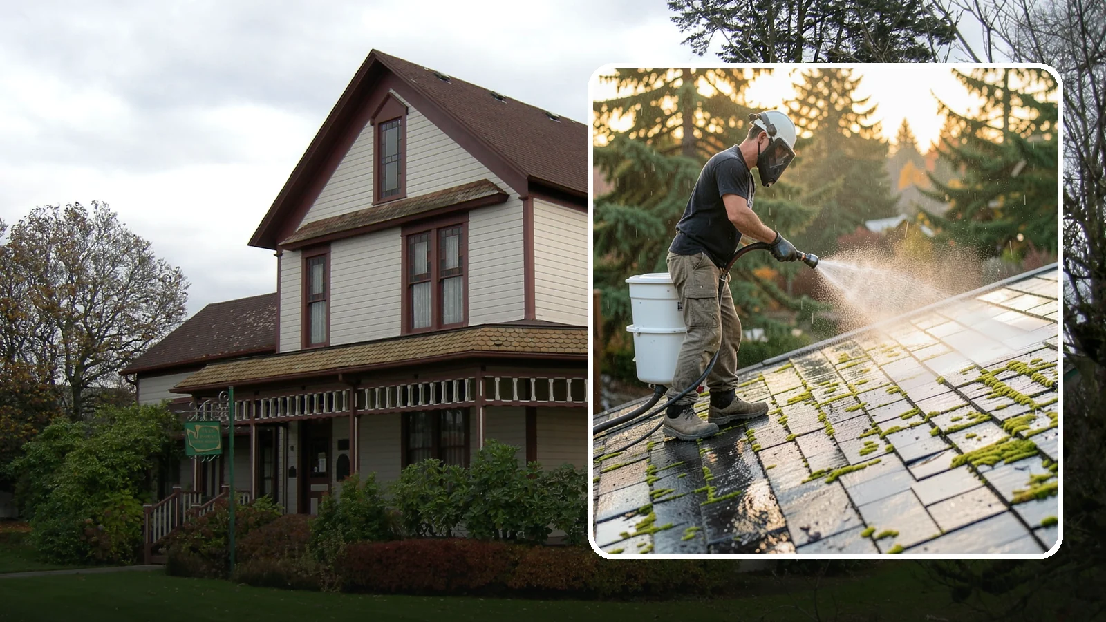 Tile Roof Cleaning in Sumner, Pierce County, WA - Detailed cleaning for concrete and clay tile roofs that clears moss and algae from every contour and valley.