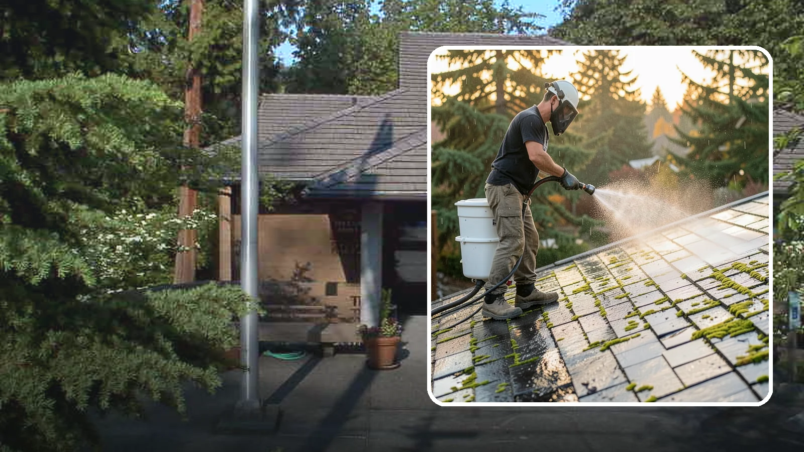 Tile Roof Cleaning in Yarrow Point, King County, WA - Detailed cleaning for concrete and clay tile roofs that clears moss and algae from every contour and valley.