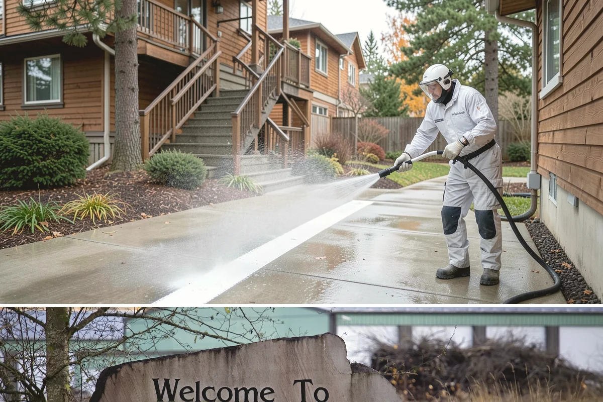 Tire Mark Removal in Buckley, Pierce County, WA - Any dry stretch works well, with summer offering faster drying between treatment passes.