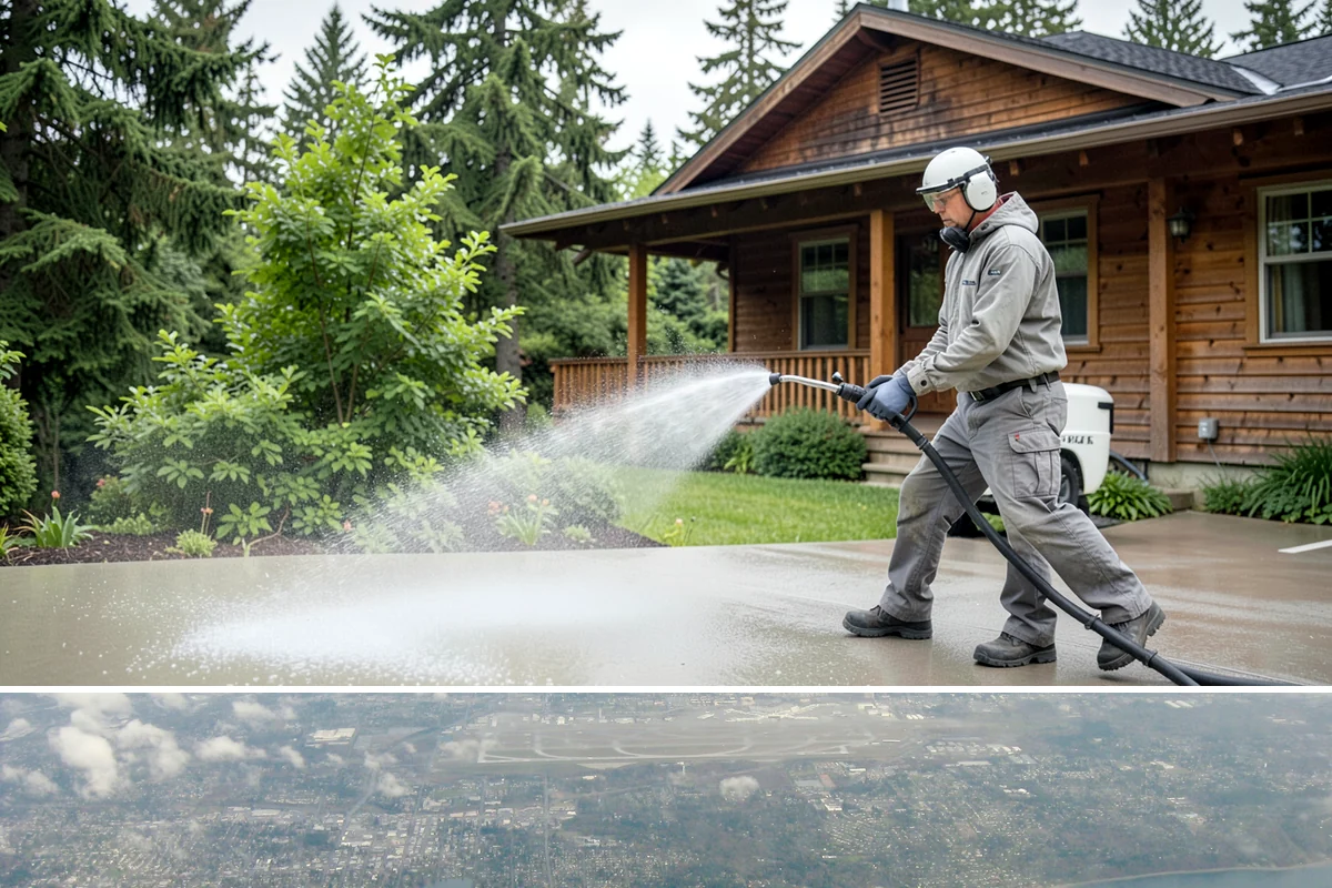 Tire Mark Removal in Burien, King County, WA - Any dry stretch works well, with summer offering faster drying between treatment passes.