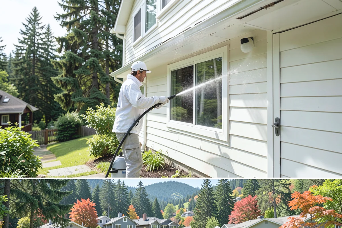 Tire Mark Removal in Fircrest, Pierce County, WA - Any dry stretch works well, with summer offering faster drying between treatment passes.