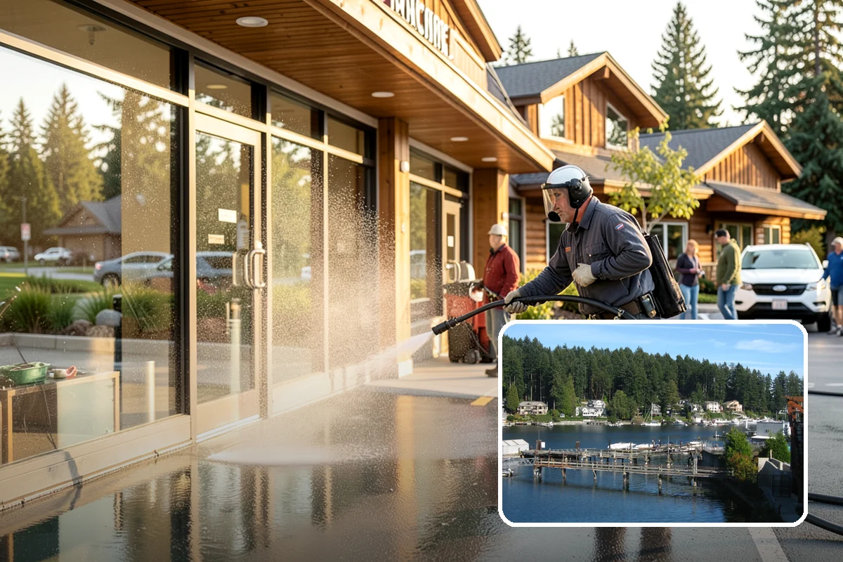 Tire Mark Removal in Gig Harbor, Pierce County, WA - Breaks down bonded rubber residue from turning zones