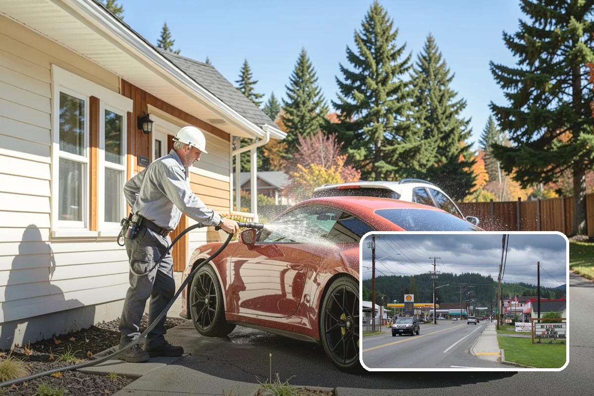 Tire Mark Removal in Granite Falls, Snohomish County, WA - Breaks down bonded rubber residue from turning zones