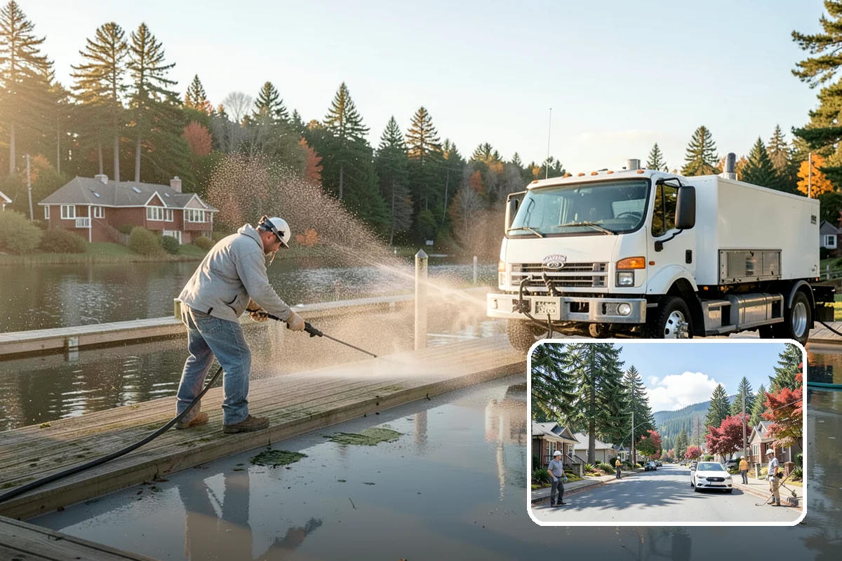 Tire Mark Removal in Hunts Point, King County, WA - Breaks down bonded rubber residue from turning zones