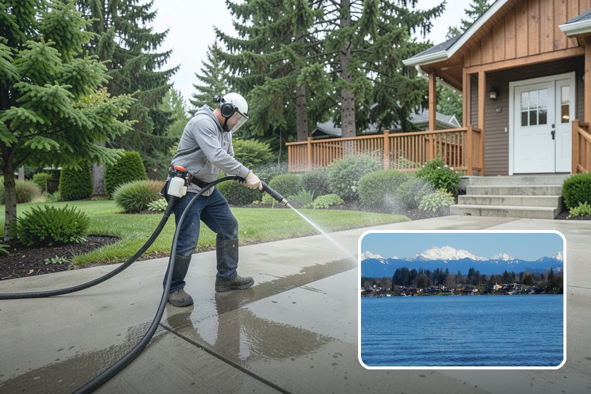 Tire Mark Removal in Lake Stevens, Snohomish County, WA - Breaks down bonded rubber residue from turning zones