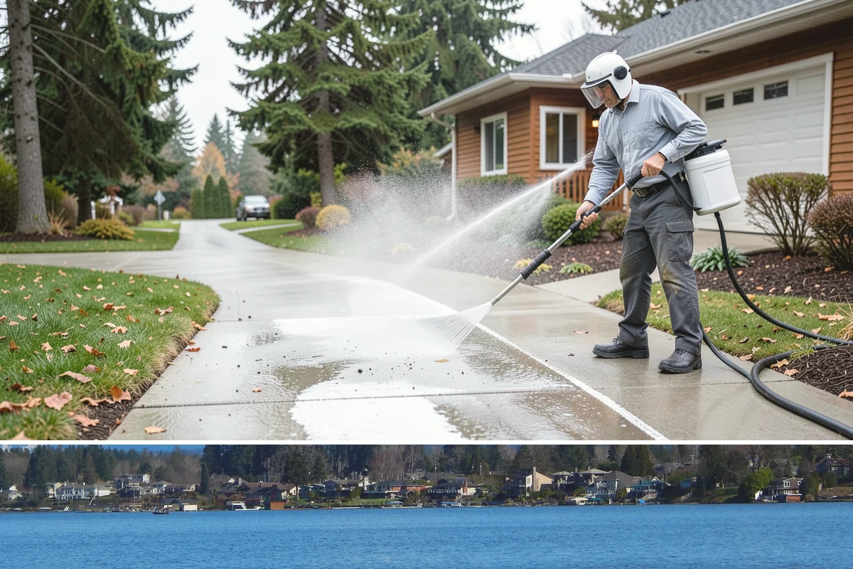 Tire Mark Removal in Lake Stevens, Snohomish County, WA - Any dry stretch works well, with summer offering faster drying between treatment passes.