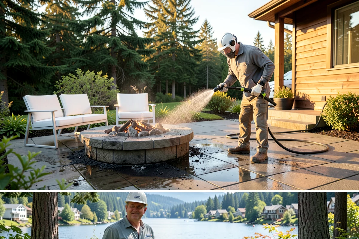 Tire Mark Removal in Milton, King County, WA - Any dry stretch works well, with summer offering faster drying between treatment passes.