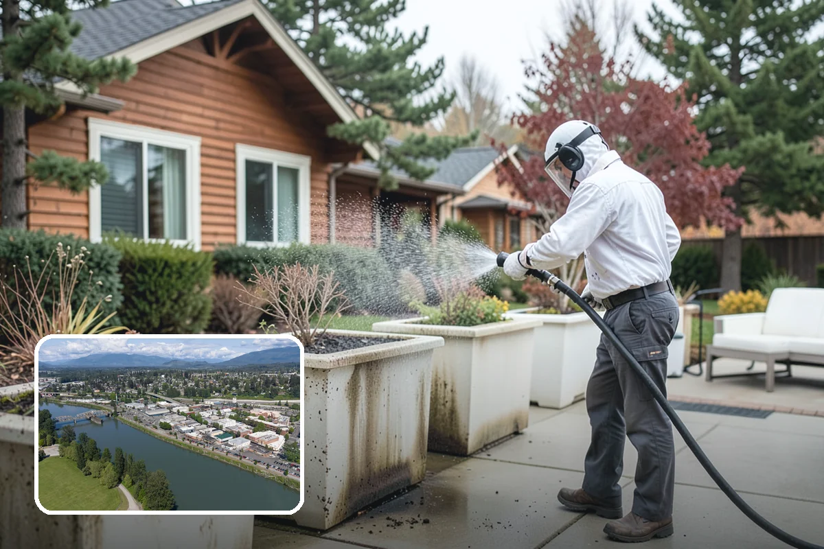 Tire Mark Removal in Mount Vernon, Skagit County, WA - Breaks down bonded rubber residue from turning zones