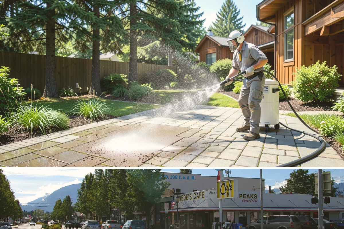 Tire Mark Removal in North Bend, King County, WA - Any dry stretch works well, with summer offering faster drying between treatment passes.