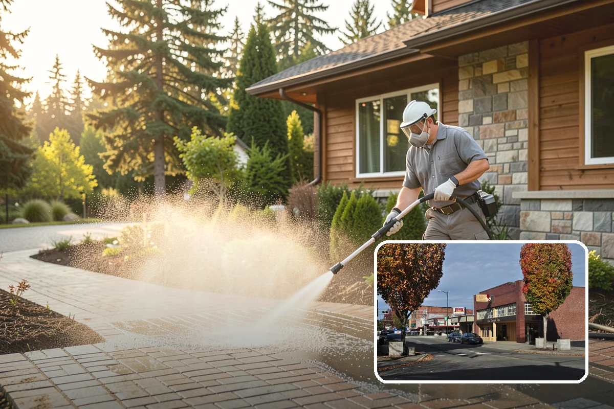 Tire Mark Removal in Puyallup, Pierce County, WA - Breaks down bonded rubber residue from turning zones