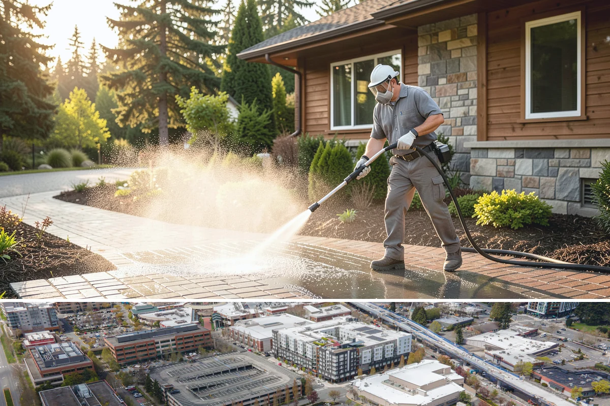 Tire Mark Removal in Redmond, King County, WA - Any dry stretch works well, with summer offering faster drying between treatment passes.