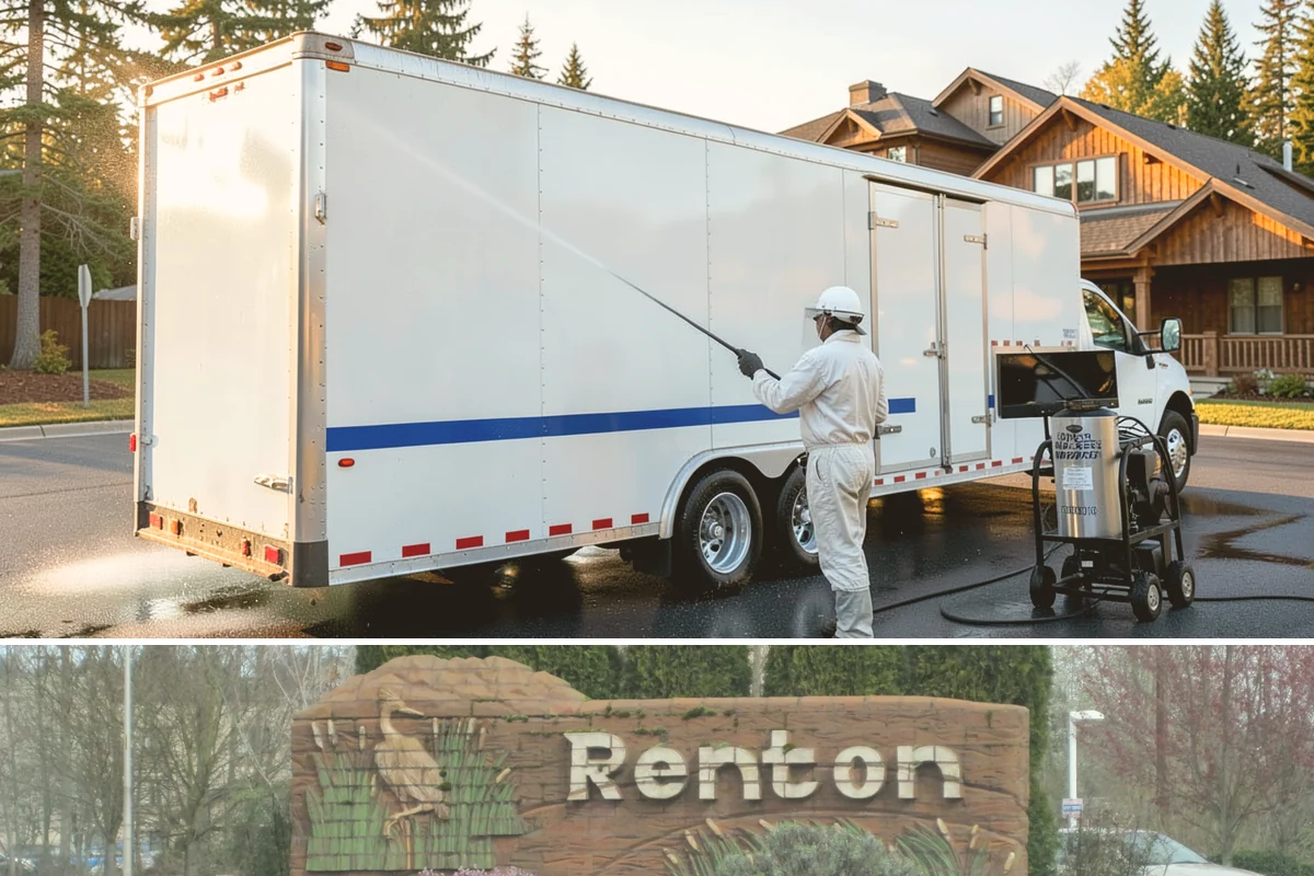 Tire Mark Removal in Renton, King County, WA - Any dry stretch works well, with summer offering faster drying between treatment passes.