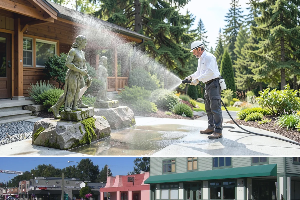 Tire Mark Removal in Snoqualmie, King County, WA - Any dry stretch works well, with summer offering faster drying between treatment passes.
