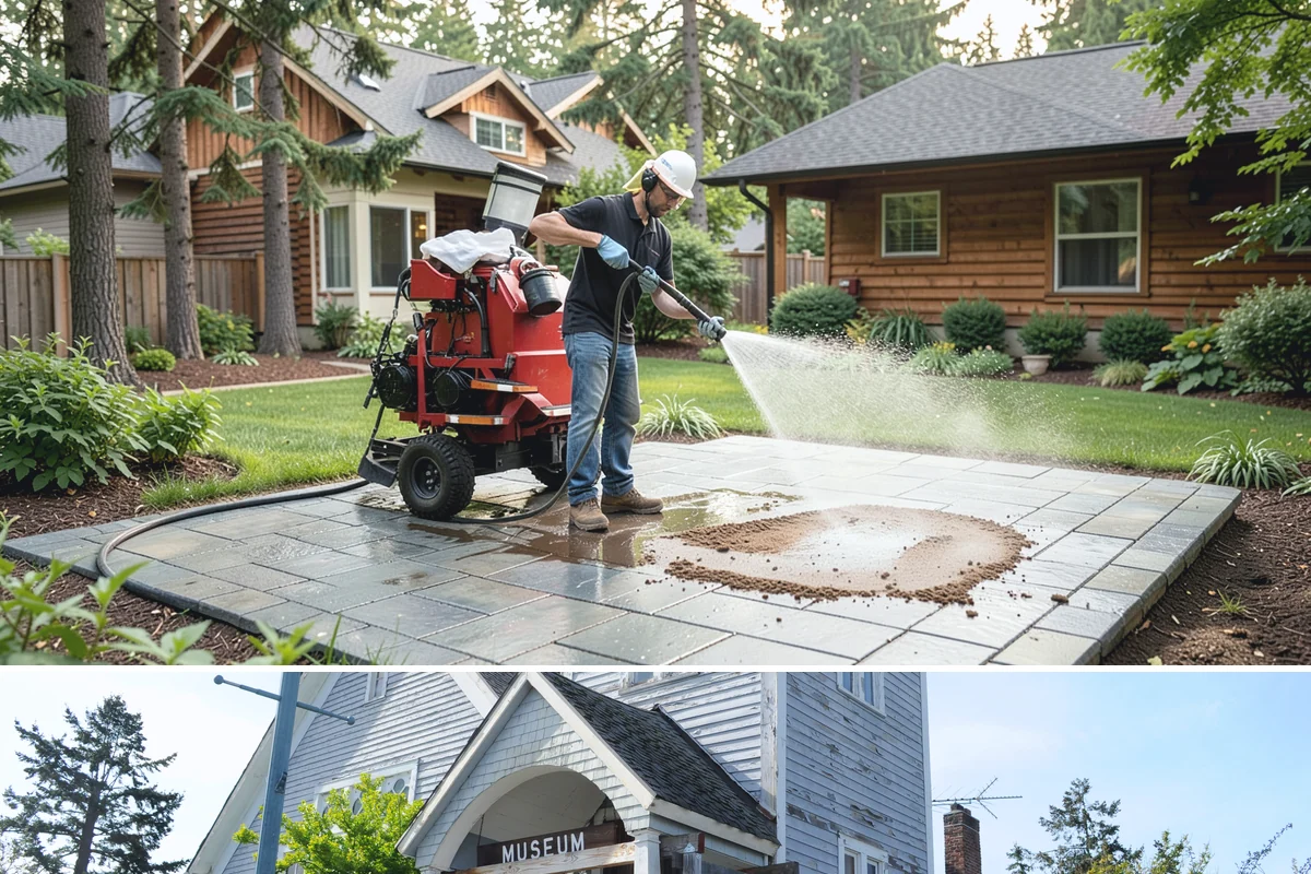 Tire Mark Removal in Steilacoom, Pierce County, WA - Any dry stretch works well, with summer offering faster drying between treatment passes.