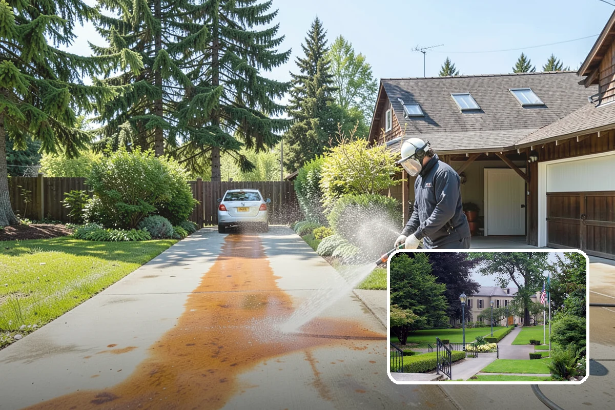 Tire Mark Removal in Woodinville, King County, WA - Breaks down bonded rubber residue from turning zones