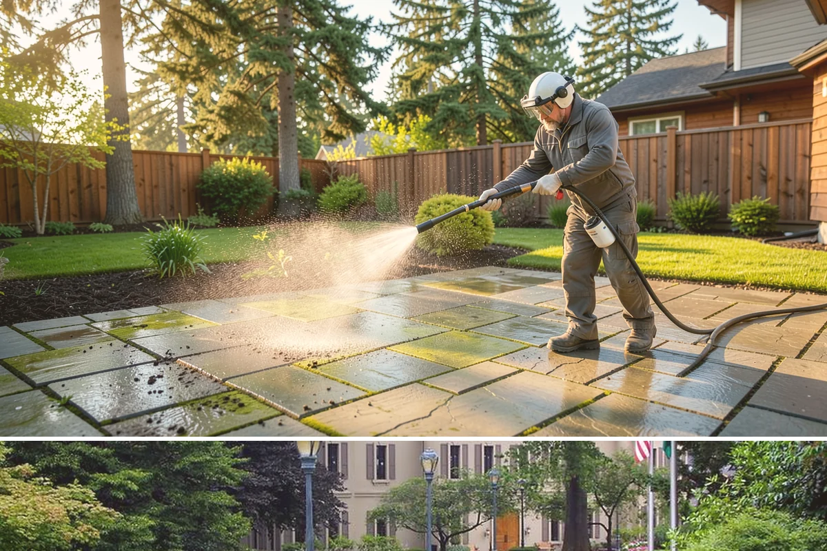 Tire Mark Removal in Woodinville, King County, WA - Any dry stretch works well, with summer offering faster drying between treatment passes.