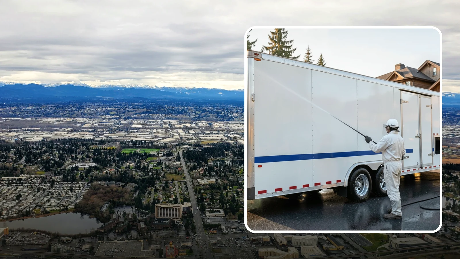 Trailer Washing in SeaTac, King County, WA - We clean utility, cargo, and equipment trailers in Washington to remove mud, road grime, and rust-inducing buildup.