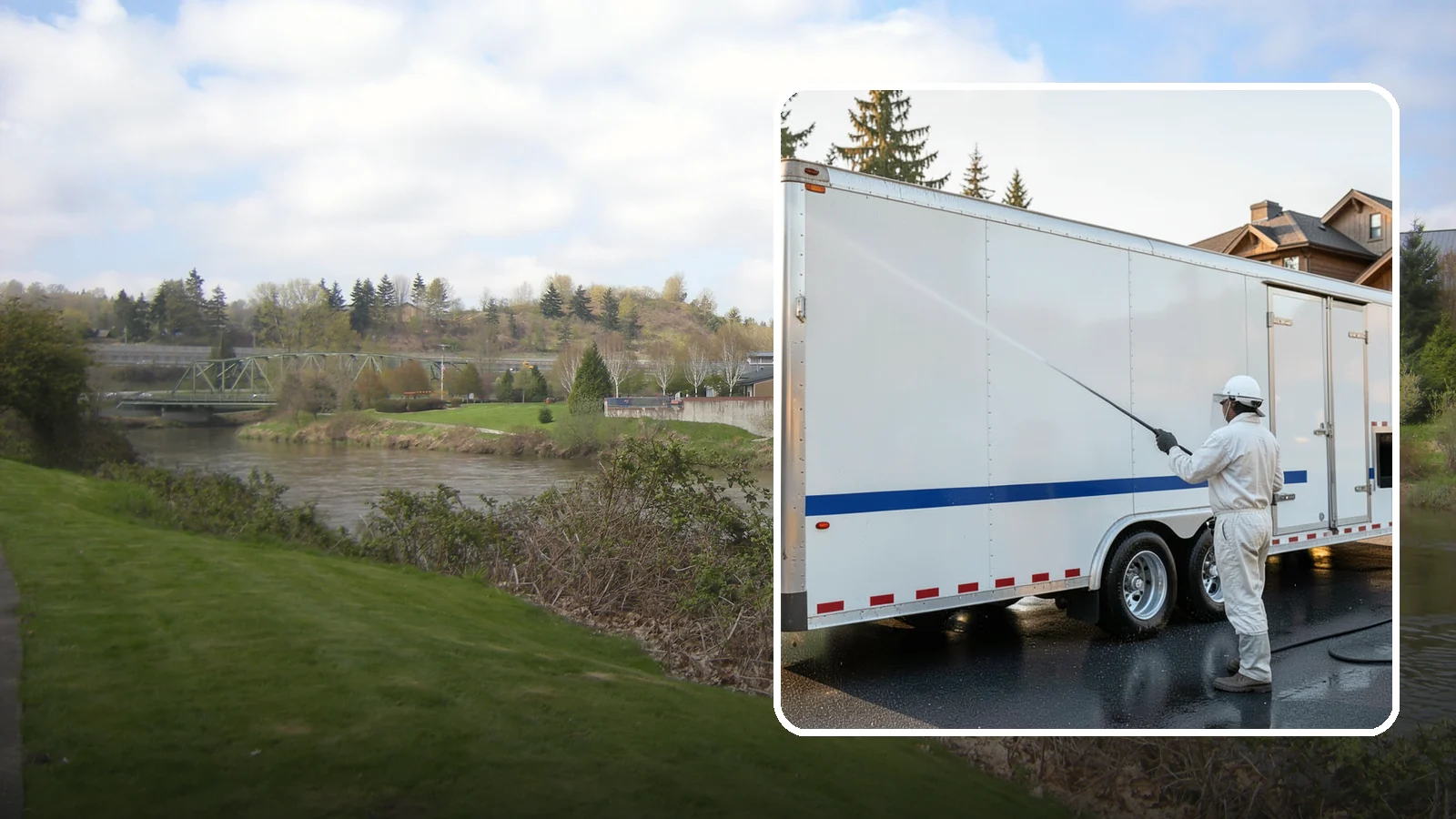 Trailer Washing in Tukwila, King County, WA - We clean utility, cargo, and equipment trailers in Washington to remove mud, road grime, and rust-inducing buildup.