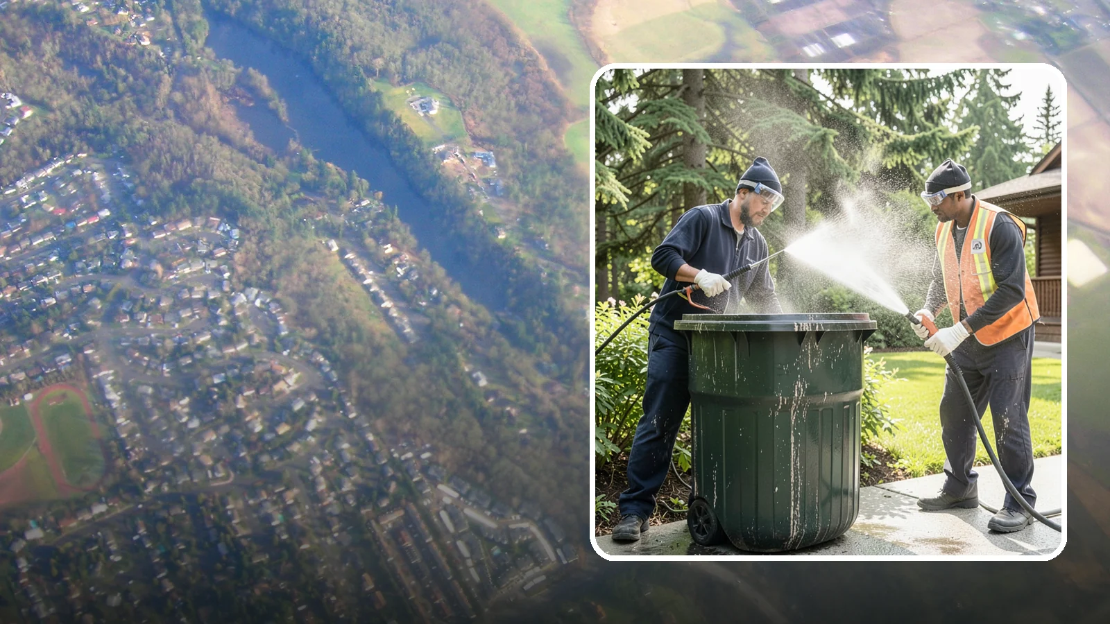 Trash Can Cleaning in Algona, King County, WA - We clean and deodorize trash cans to remove the grime, residue, and odor that build inside and outside the bins.