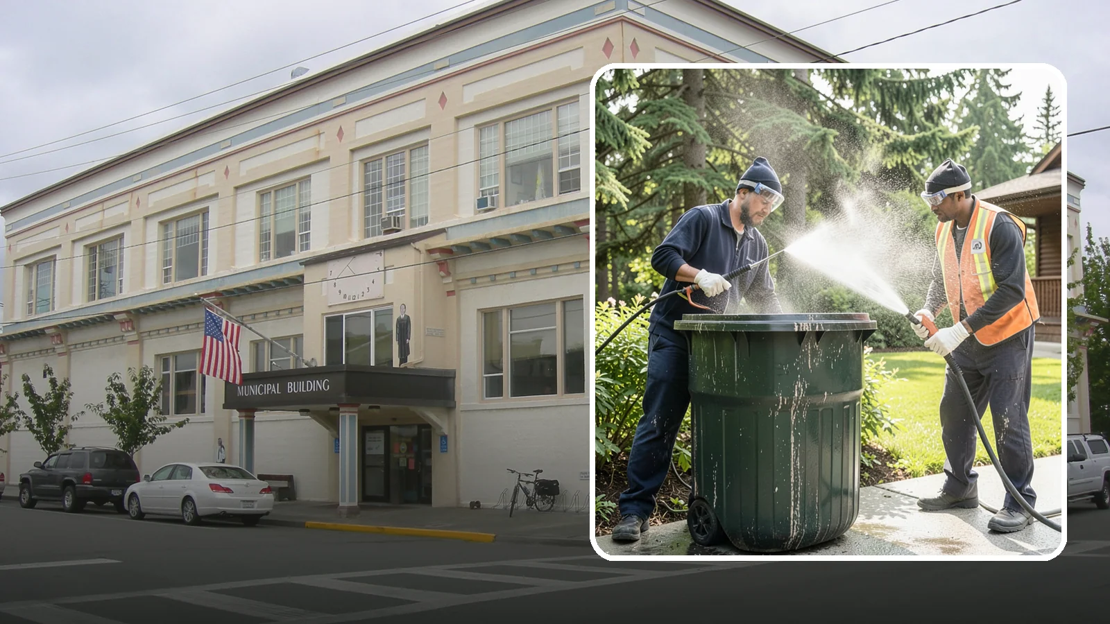 Trash Can Cleaning in Anacortes, Skagit County, WA - We clean and deodorize trash cans to remove the grime, residue, and odor that build inside and outside the bins.