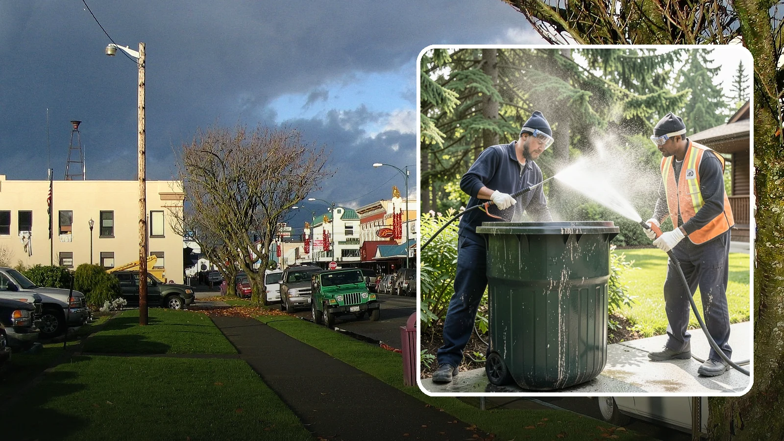 Trash Can Cleaning in Arlington, Snohomish County, WA - We clean and deodorize trash cans to remove the grime, residue, and odor that build inside and outside the bins.