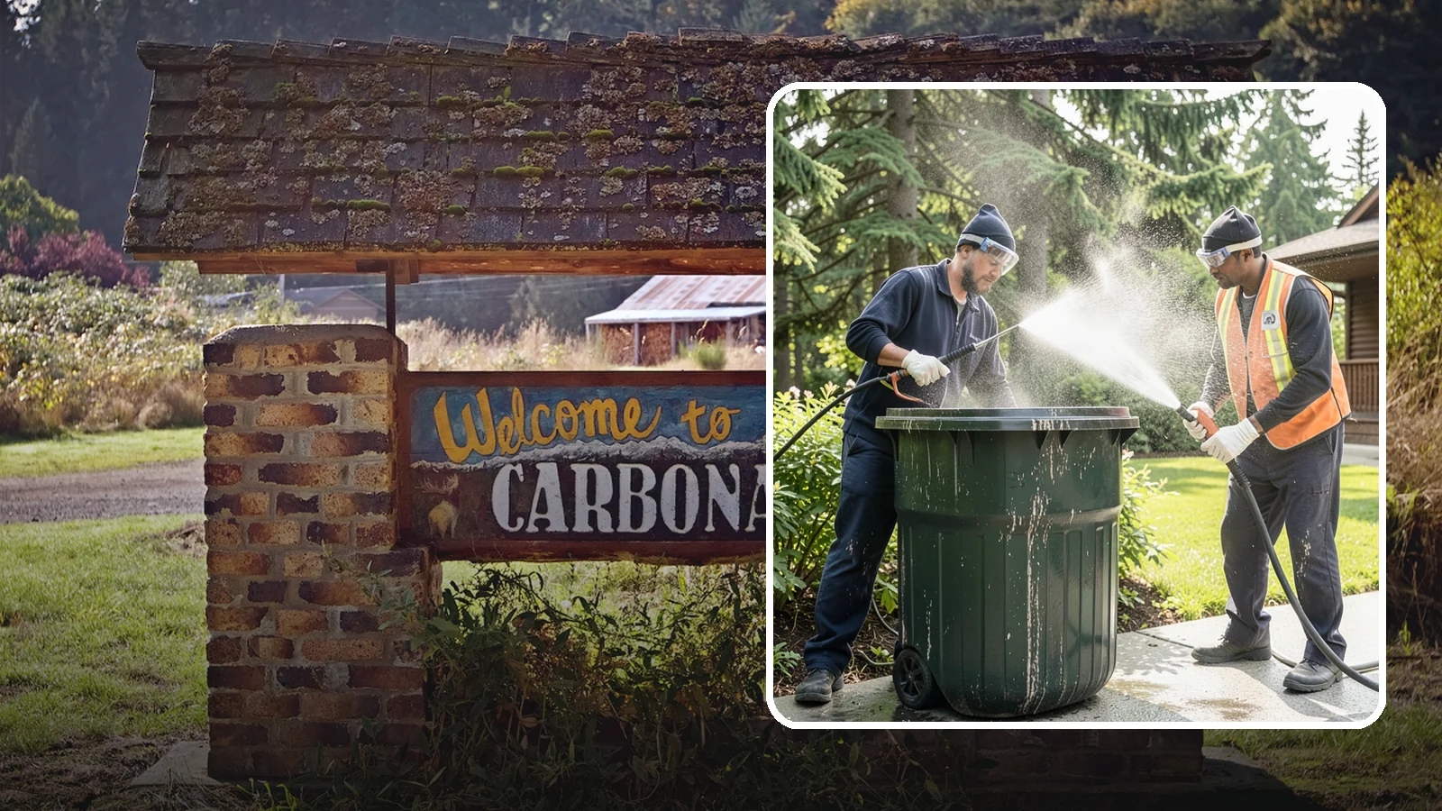 Trash Can Cleaning in Carbonado, Pierce County, WA - We clean and deodorize trash cans to remove the grime, residue, and odor that build inside and outside the bins.