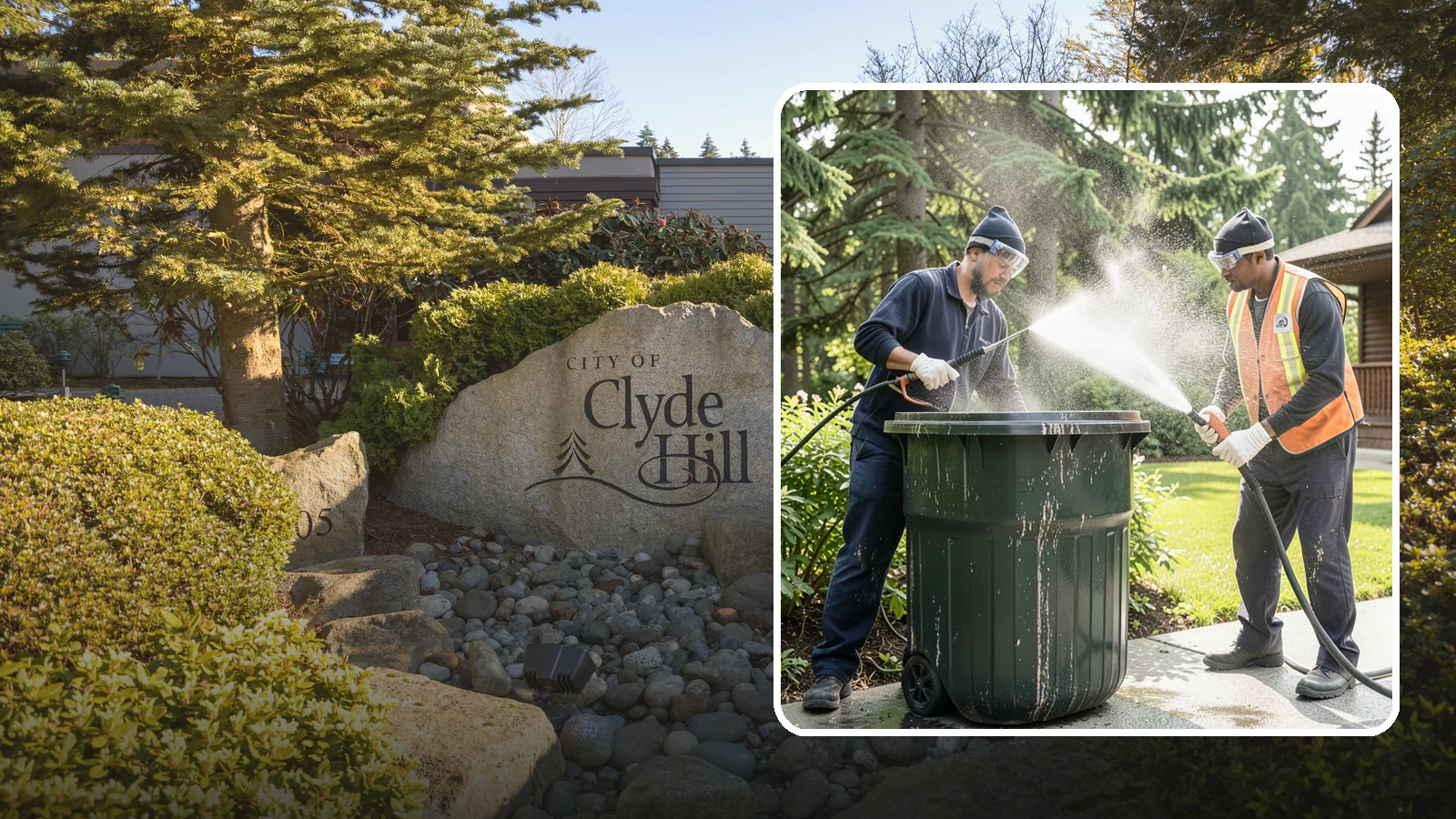 Trash Can Cleaning in Clyde Hill, King County, WA - We clean and deodorize trash cans to remove the grime, residue, and odor that build inside and outside the bins.
