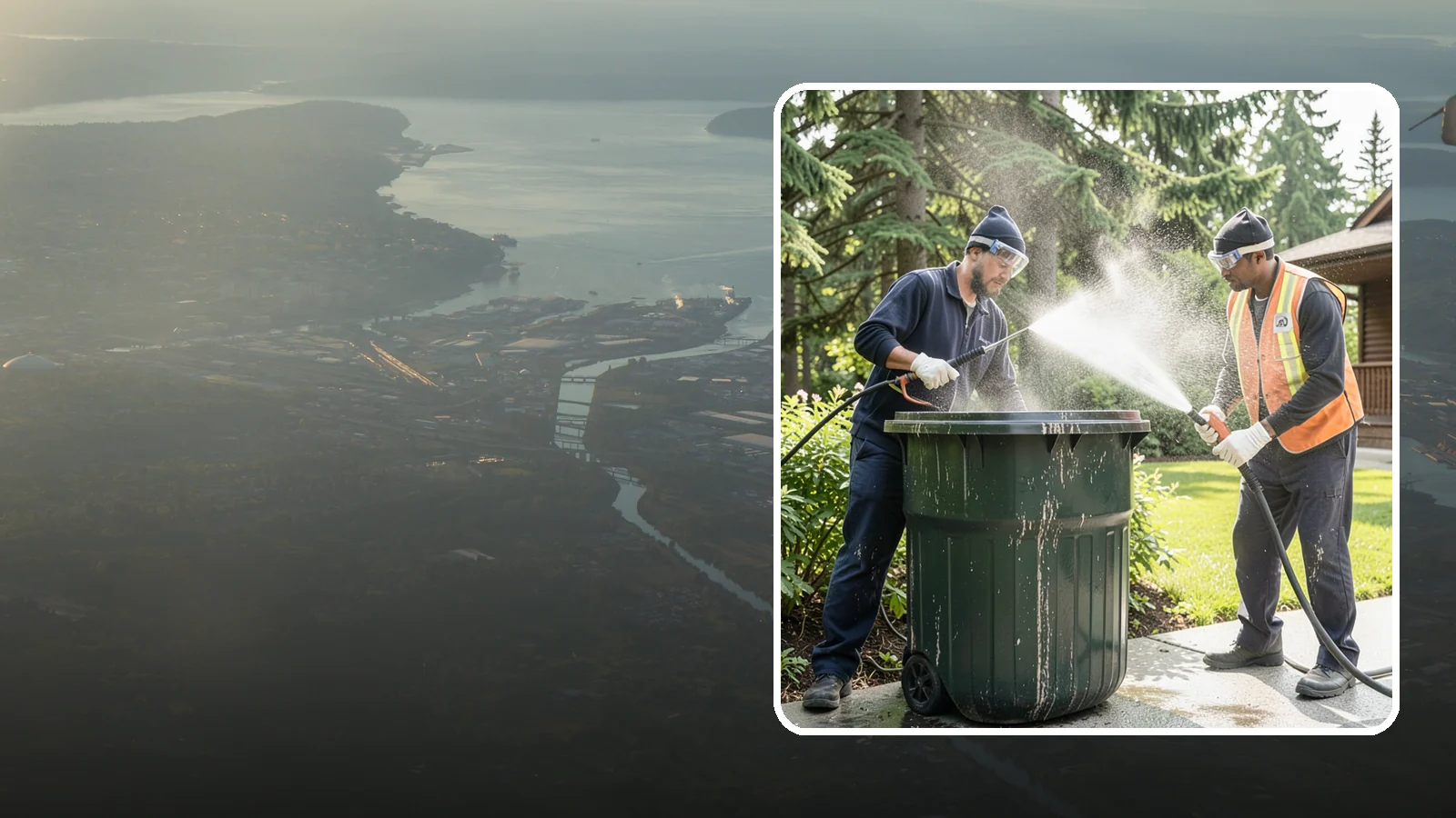 Trash Can Cleaning in Fife, Pierce County, WA - We clean and deodorize trash cans to remove the grime, residue, and odor that build inside and outside the bins.
