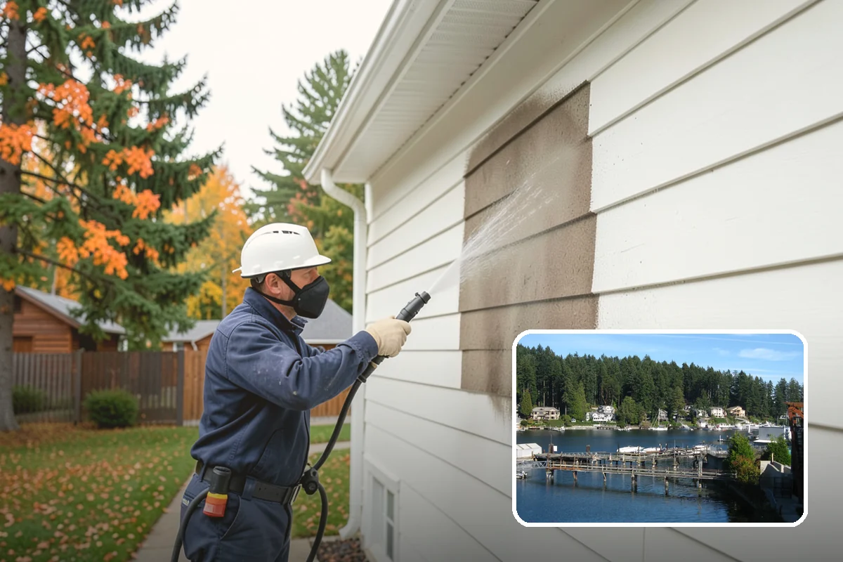 Trash Can Cleaning in Gig Harbor, Pierce County, WA - Removes caked residue from the interior and exterior