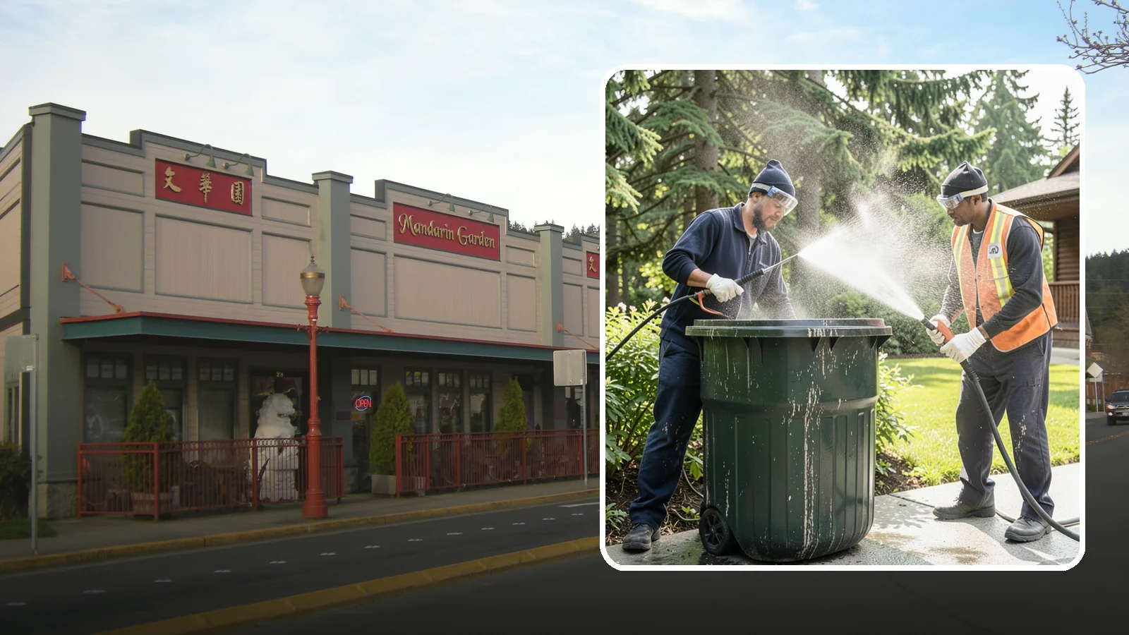 Trash Can Cleaning in Issaquah, King County, WA - We clean and deodorize trash cans to remove the grime, residue, and odor that build inside and outside the bins.
