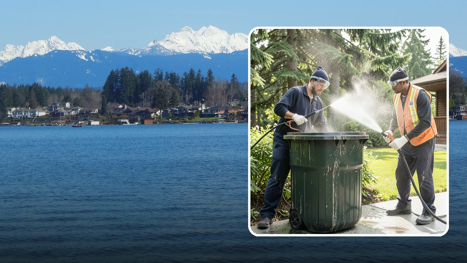 Trash Can Cleaning in Lake Stevens, Snohomish County, WA - We clean and deodorize trash cans to remove the grime, residue, and odor that build inside and outside the bins.