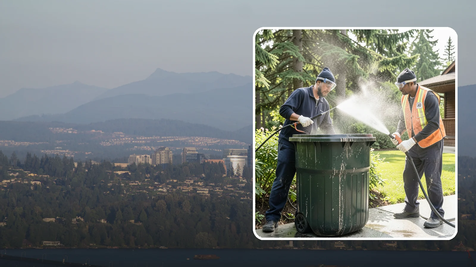 Trash Can Cleaning in Medina, King County, WA - We clean and deodorize trash cans to remove the grime, residue, and odor that build inside and outside the bins.