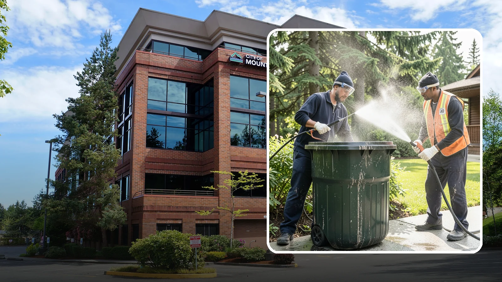 Trash Can Cleaning in Mountlake Terrace, Snohomish County, WA - We clean and deodorize trash cans to remove the grime, residue, and odor that build inside and outside the bins.