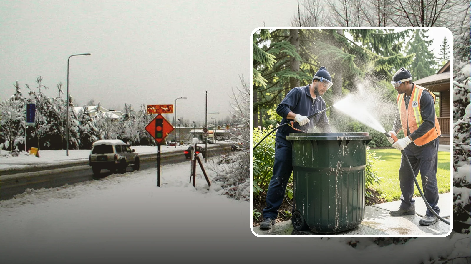 Trash Can Cleaning in Newcastle, King County, WA - We clean and deodorize trash cans to remove the grime, residue, and odor that build inside and outside the bins.